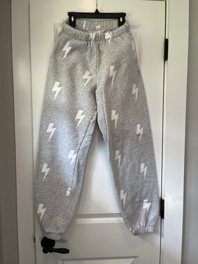 Starfit Gray Lightning Bolt Jogger Sweatpants